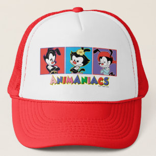 Animaniacs   Yakko, Dot, & Wakko Panel Graphic Trucker Hat