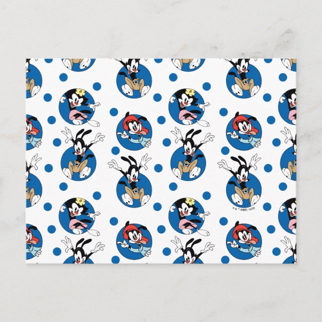 Animaniacs | Yakko, Wakko, & Dot Circle Pattern Postcard (Front)