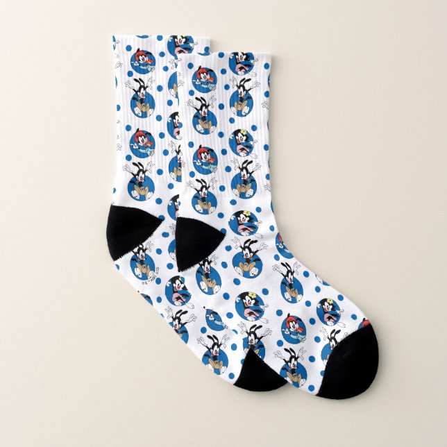 Animaniacs | Yakko, Wakko, & Dot Circle Pattern Socks (Pair)