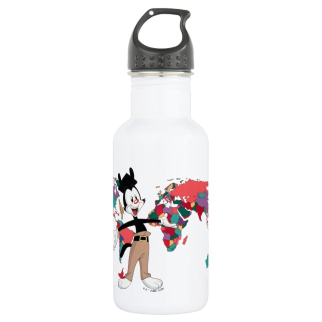 Animaniacs | Yakko's World Map Graphic 532 Ml Water Bottle (Front)