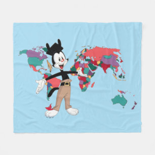 Animaniacs   Yakko's World Map Graphic Fleece Blanket