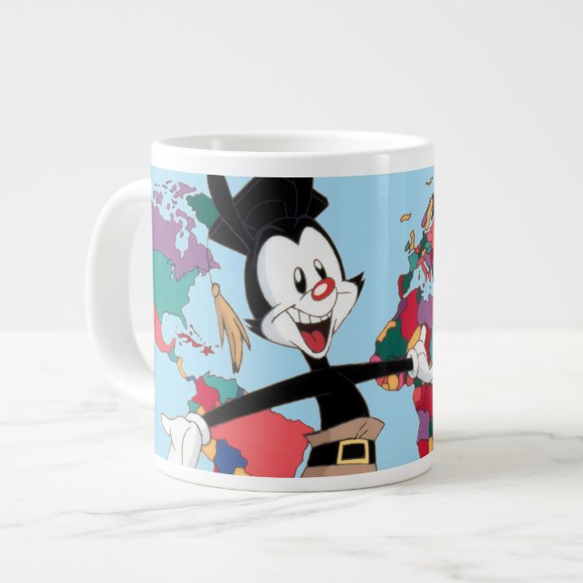 Animaniacs | Yakko's World Map Graphic Large Coffee Mug (Front Left)