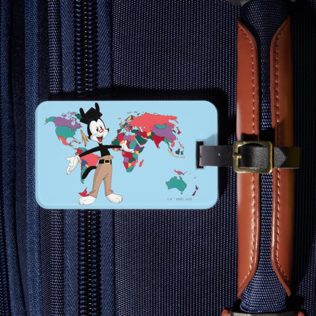 Animaniacs | Yakko's World Map Graphic Luggage Tag (Front Insitu 4)