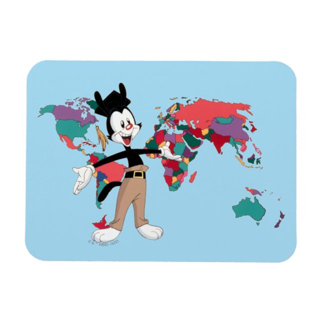 Animaniacs | Yakko's World Map Graphic Magnet (Horizontal)