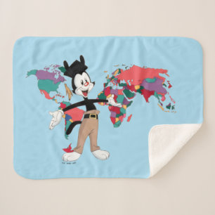 Animaniacs   Yakko's World Map Graphic Sherpa Blanket