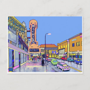 ANIMATED ANN ARBOR NIGHT POSTCARD