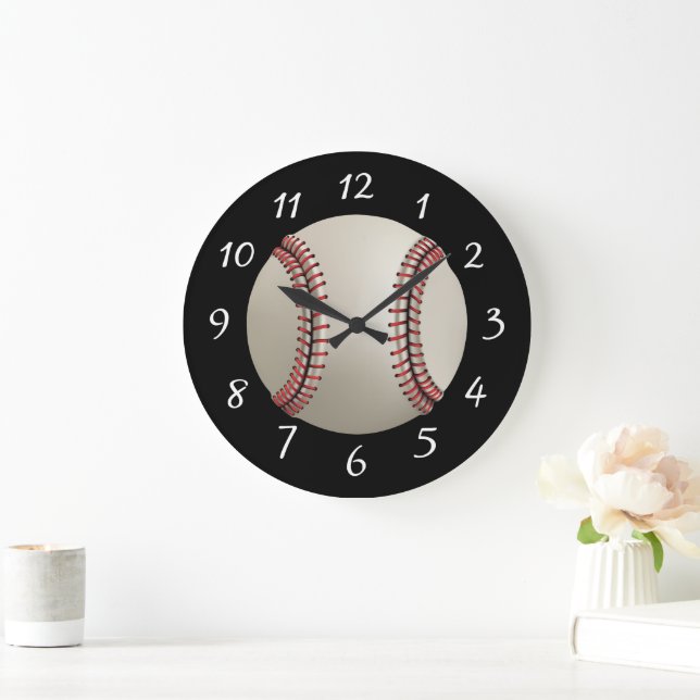Animated Baseball Large Clock (Home)