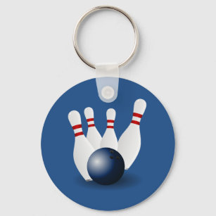Animated bowling ball and pins Keychain