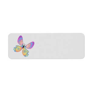 Animated Butterfly return address labe Label