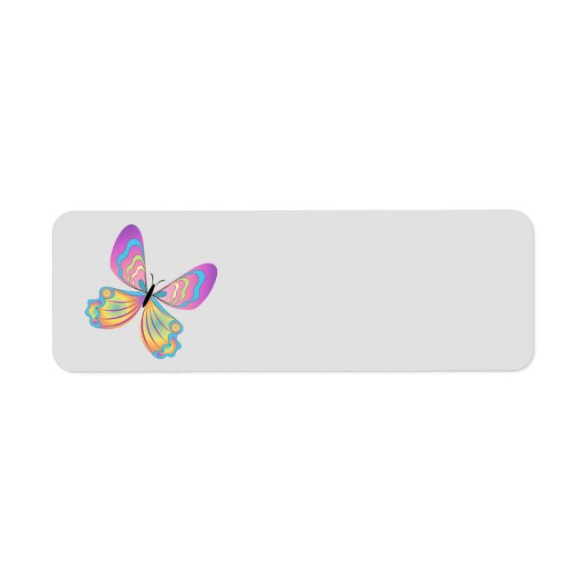 Animated Butterfly return address labe Return Address Label (Front)