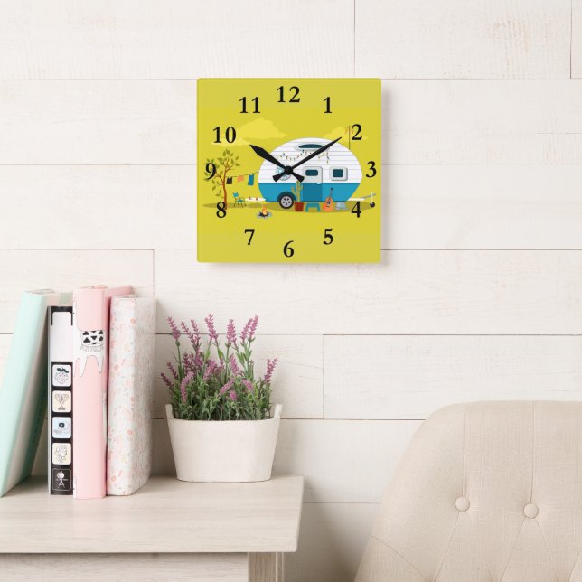 Animated Camper Trailer  wall clock (Reading Room)