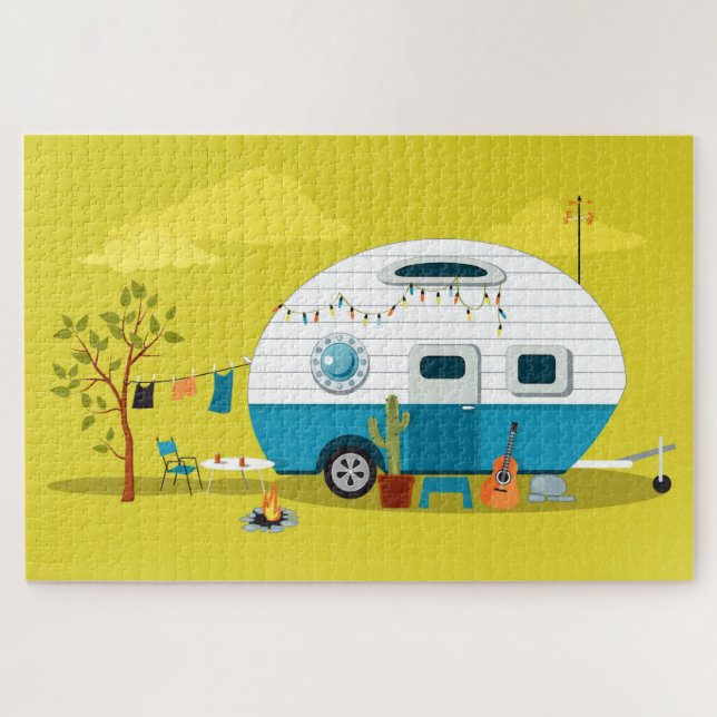 Animated Camping Trailer Jigsaw Puzzle (Horizontal)