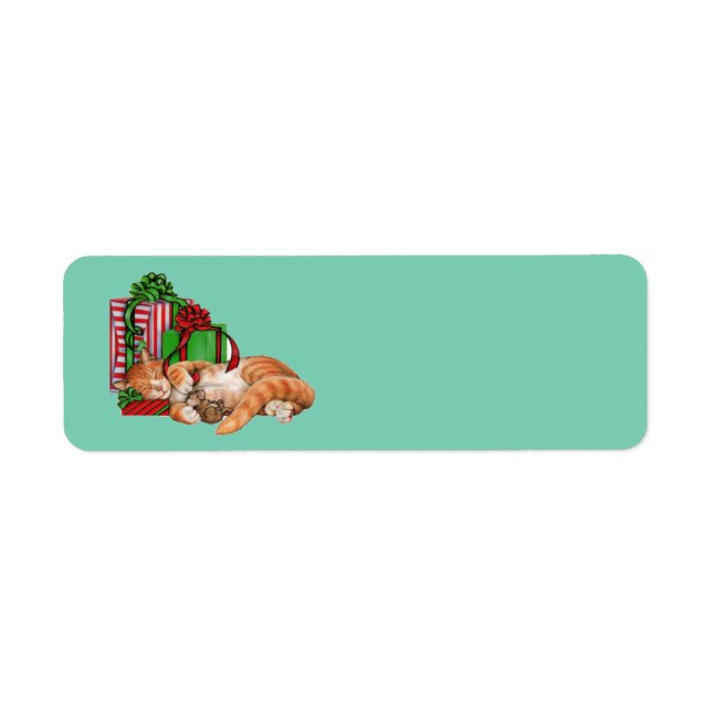 Animated cat return address label (Front)