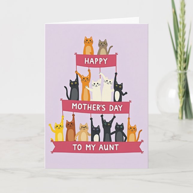Animated Cats Mothers Day Card (Front)