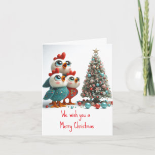 Animated Chicken Family Christmas Card
