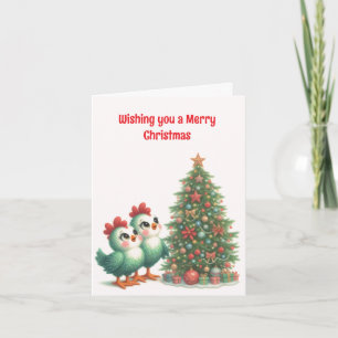 Animated Chickens Christmas Card