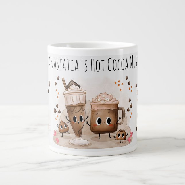 Animated Cocoa Companions Bring Joy to the Season Large Coffee Mug (Front)