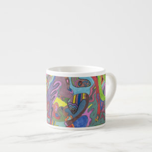 Animated Colour, original abstract Espresso Cup