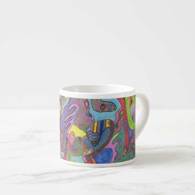 Animated Colour, original abstract Espresso Cup (Front Right)
