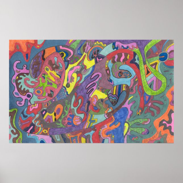 Animated Colour, original abstract Poster (Front)