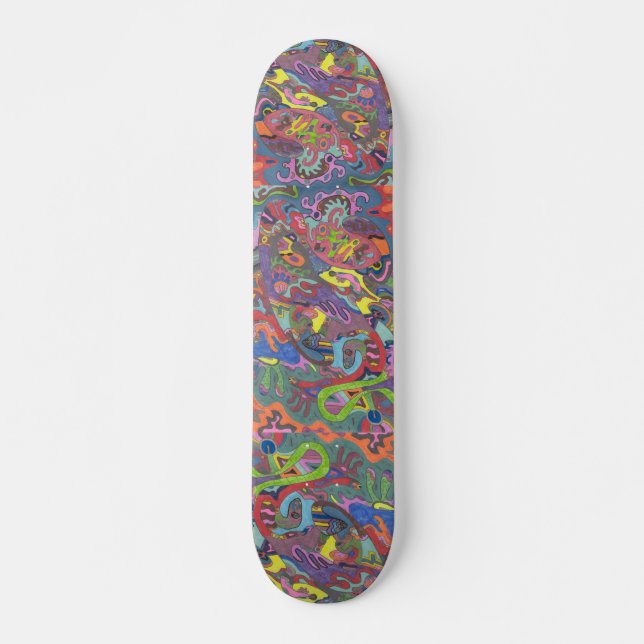 Animated Colour, original abstract Skateboard (Front)