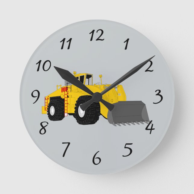 Animated construction equipment round clock (Front)