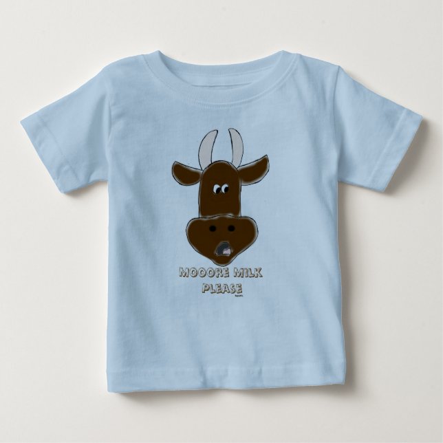 Animated Cow with Graphics Baby T-Shirt (Front)