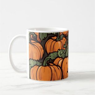 Animated Cute Pumpkin Minimalist Fall Halloween Coffee Mug