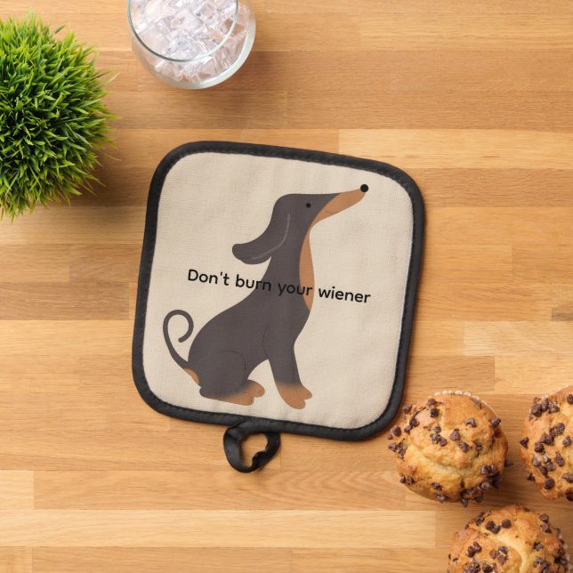 Animated Dachshund Pot Holder (Top Down)