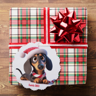Animated Dachshund Puppy  Tree Decoration Card