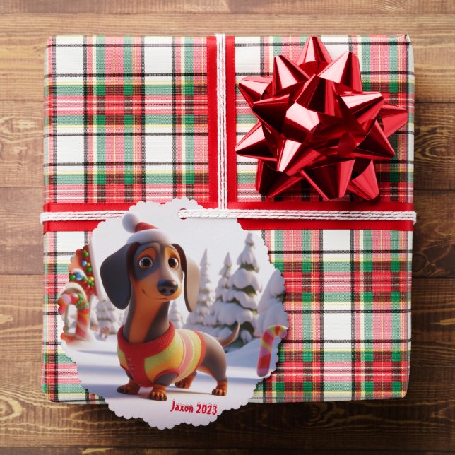 Animated Dachshund  Tree Decoration Card (Insitu (Gift))