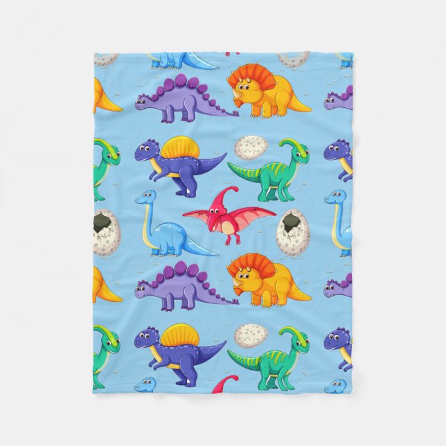 Animated Dinosaurs Fleece Blanket (Front)