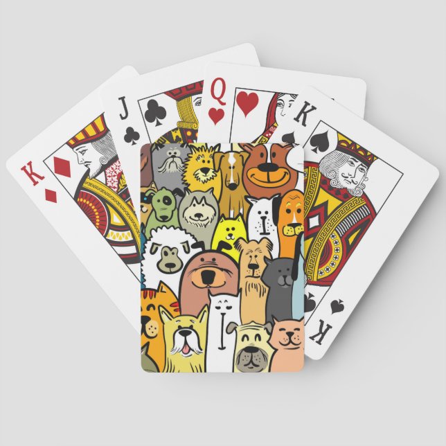 Animated Dogs and Cats illustrations Playing Cards (Back)