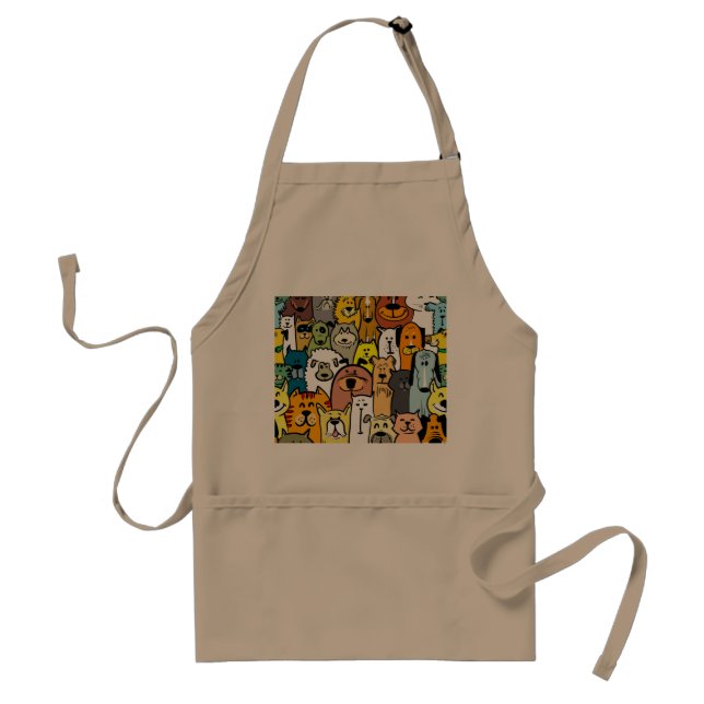 Animated Dogs and Cats illustrations Standard Apron (Front)