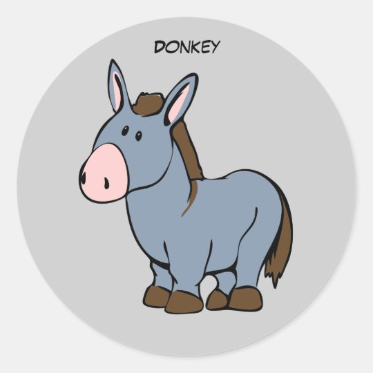 animated_donkey_classic_round_sticker-r2