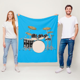 Animated Drum set Fleece Blanket