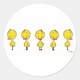 Animated ducky classic round sticker