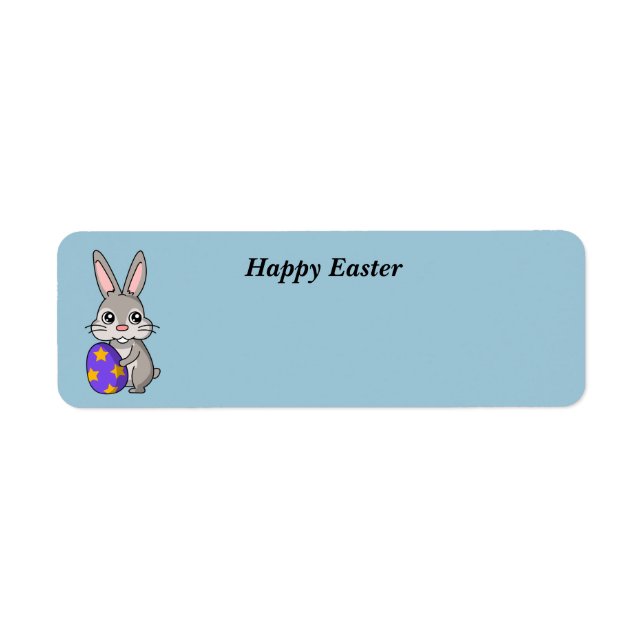 Animated Easter Bunny label Return Address Label (Front)