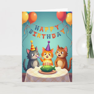 Animated Feline Birthday Card