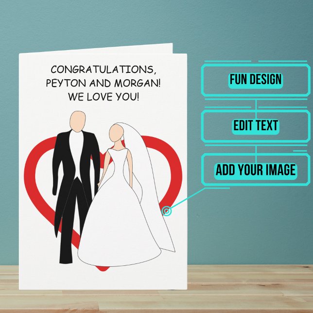 Animated Formal Couple Wedding Congratulations  Card (Send your love and congratulations with a modern and unique twist.)