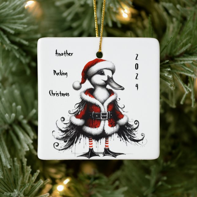 Animated Gothic Duck Tree Ornament (Tree)