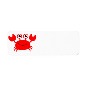 Animated happy Crab Return Address Label