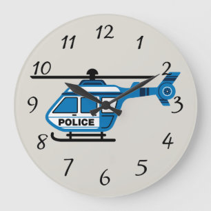Animated Helicopter Large Clock