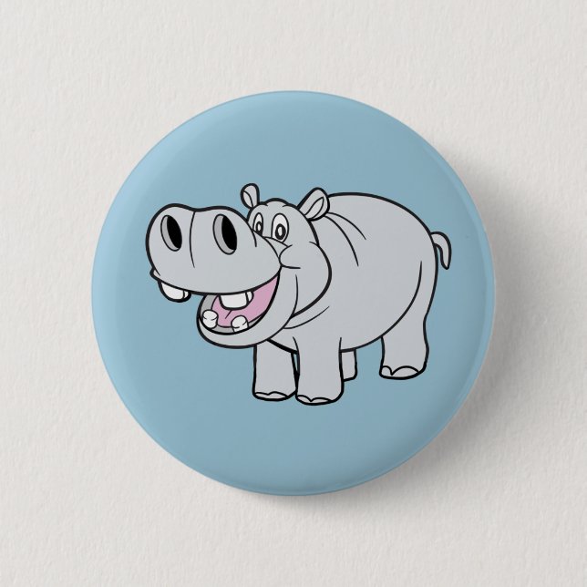 Animated Hippo Button (Front)