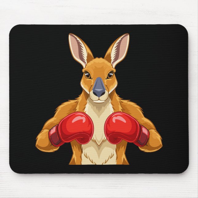Animated kangaroo with red boxing gloves  mouse pad (Front)