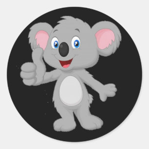 Animated Koala Bear Classic Round Sticker