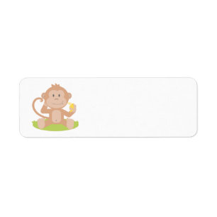 Animated Monkey Return Address Label