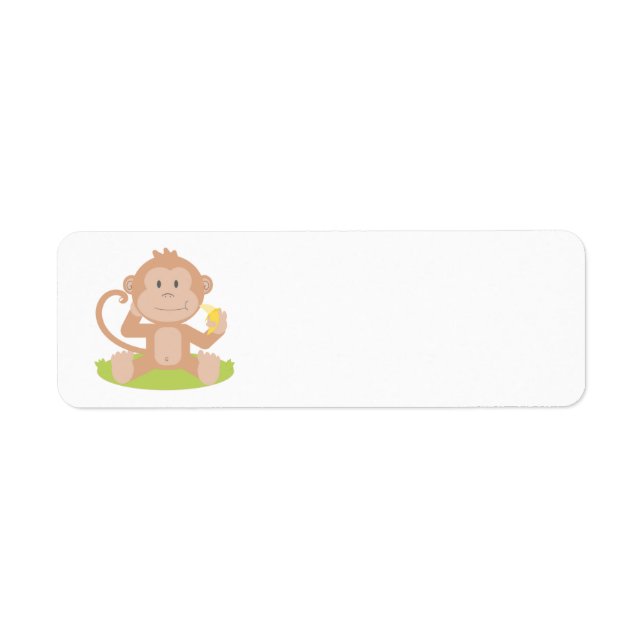Animated Monkey Return Address Label (Front)
