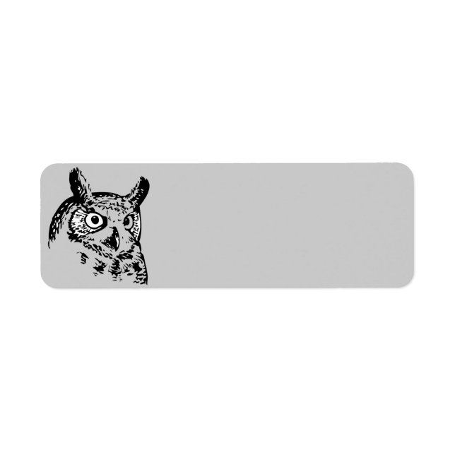 Animated Owl Return Address Label (Front)