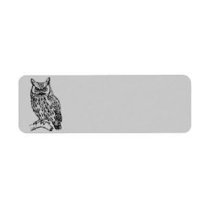 Animated Owl Return Address Label